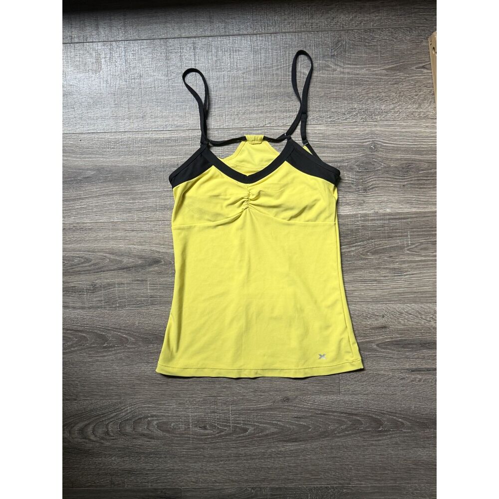 Neon Yellow Black Strappy Workout Tank Top